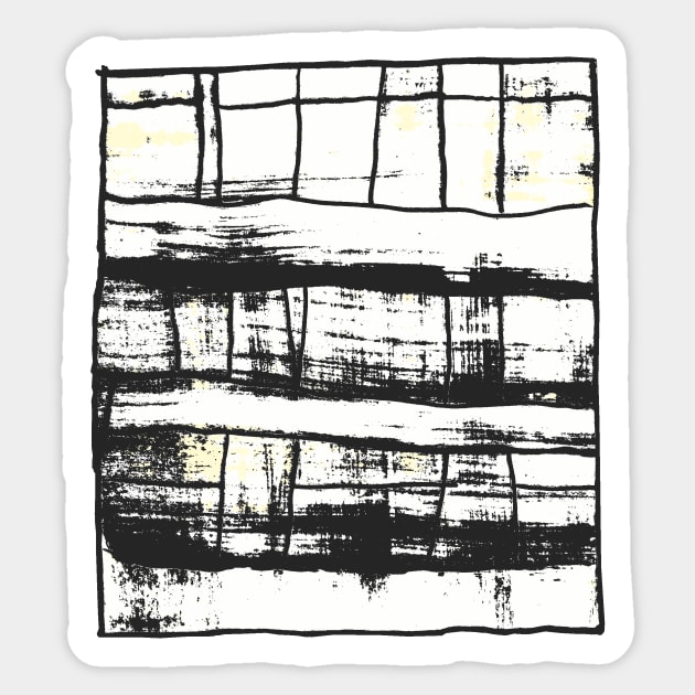 Liminal Space in Monocrome Weave Sticker by BlackArtichoke